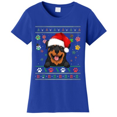 Cute Rottweiler Dog Xmas Santa Funny Ugly Christmas Gift Women's T-Shirt