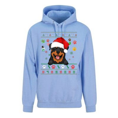 Cute Rottweiler Dog Xmas Santa Funny Ugly Christmas Gift Unisex Surf Hoodie