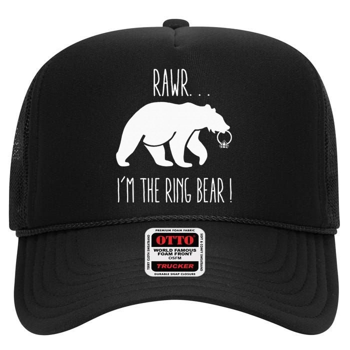 Cute Rehearsal Dinner For Ring Bearer High Crown Mesh Back Trucker Hat