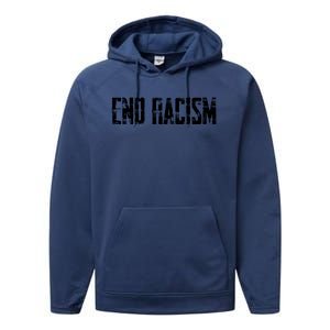 Civil Rights End Racism Protestor AntiRacist Performance Fleece Hoodie