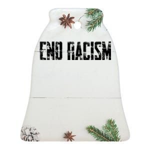 Civil Rights End Racism Protestor AntiRacist Ceramic Bell Ornament