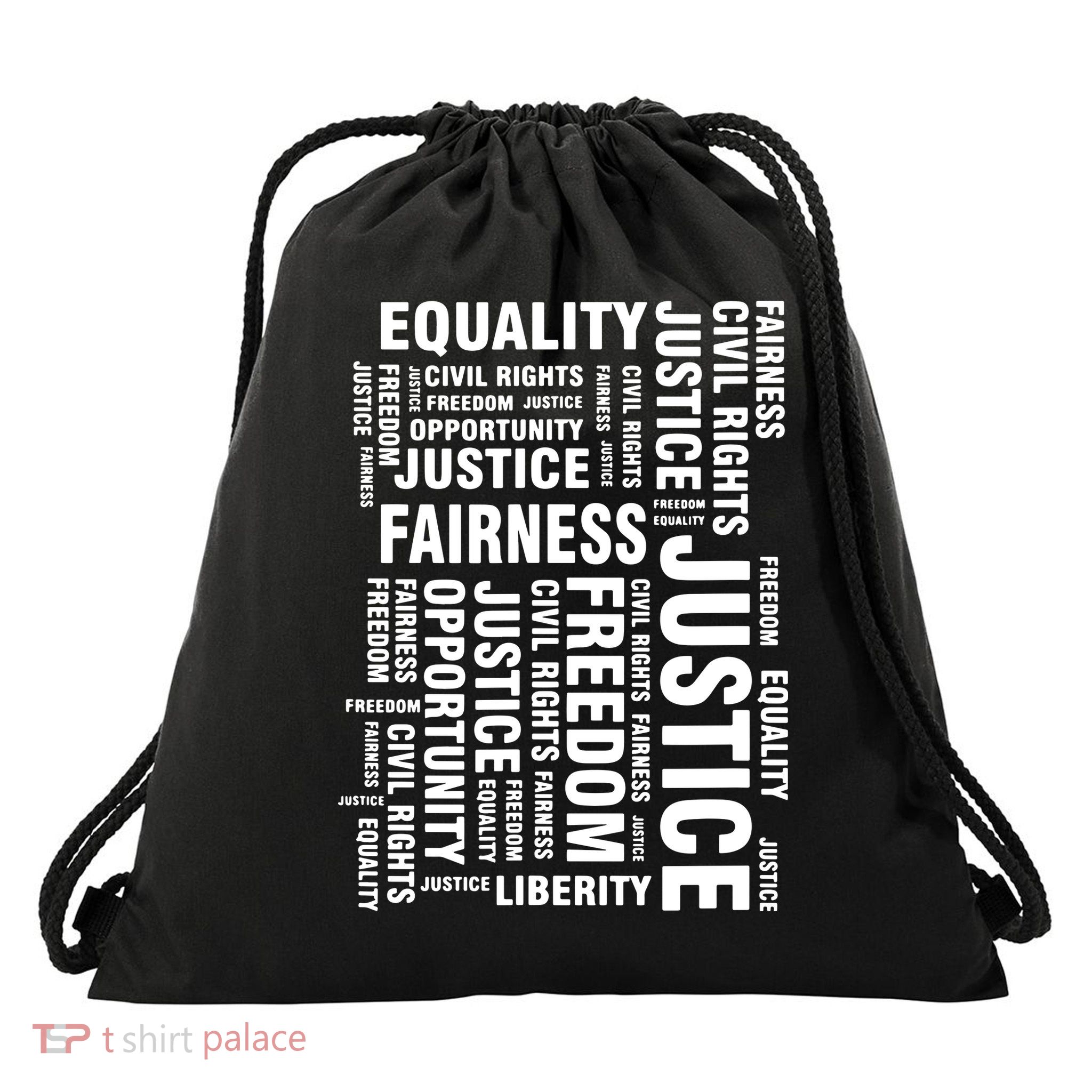 Civil Rights Equality Freedom Justice Liberty Drawstring Bag