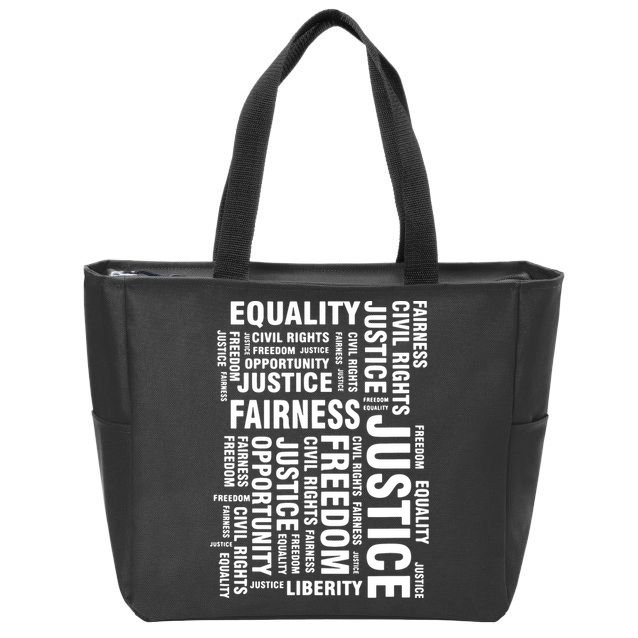 Civil Rights Equality Freedom Justice Liberty Zip Tote Bag