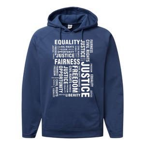 Civil Rights Equality Freedom Justice Liberty Performance Fleece Hoodie