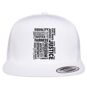 Civil Rights Equality Freedom Justice Liberty Flat Bill Trucker Hat