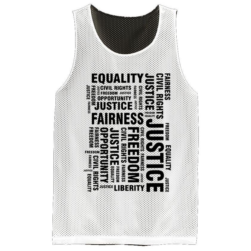 Civil Rights Equality Freedom Justice Liberty Mesh Reversible Basketball Jersey Tank