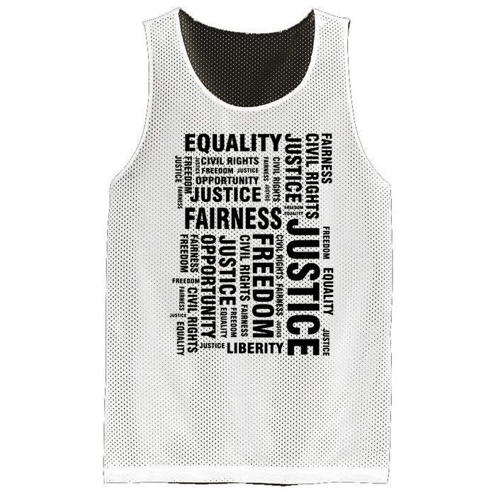 Civil Rights Equality Freedom Justice Liberty Mesh Reversible Basketball Jersey Tank