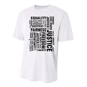 Civil Rights Equality Freedom Justice Liberty Performance Sprint T-Shirt