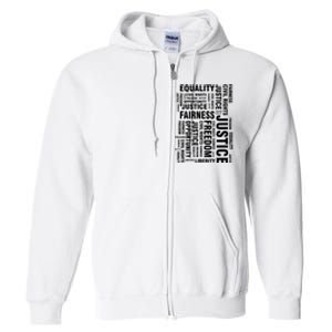 Civil Rights Equality Freedom Justice Liberty Full Zip Hoodie