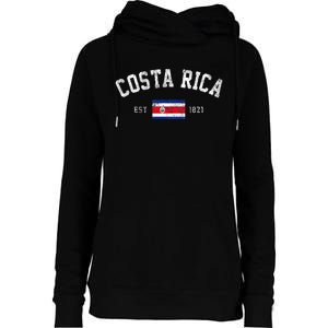 Costa Rica Est. 1821 Costa Rican Flag Independence Day Womens Funnel Neck Pullover Hood