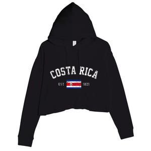 Costa Rica Est. 1821 Costa Rican Flag Independence Day Crop Fleece Hoodie