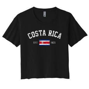 Costa Rica Est. 1821 Costa Rican Flag Independence Day Women's Crop Top Tee