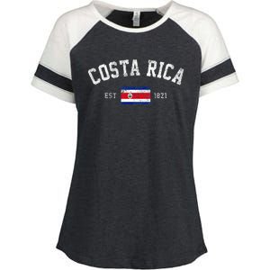 Costa Rica Est. 1821 Costa Rican Flag Independence Day Enza Ladies Jersey Colorblock Tee