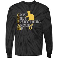 Cats Rule Everything Around Me Cat Daddy Vintage Tie-Dye Long Sleeve Shirt