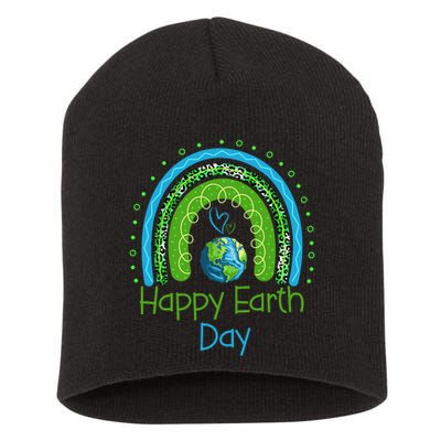 Cute Rainbow Earth Lover Short Acrylic Beanie