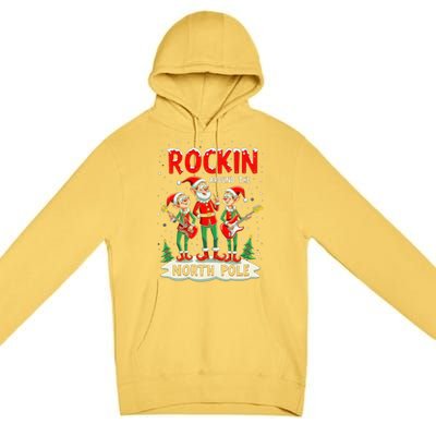 Chritstmas Rockin Elves Band : Rockin Around The North Pole Gift Premium Pullover Hoodie