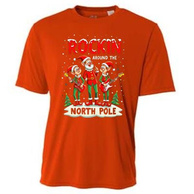 Chritstmas Rockin Elves Band : Rockin Around The North Pole Gift Cooling Performance Crew T-Shirt