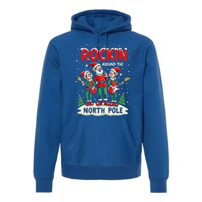 Chritstmas Rockin Elves Band : Rockin Around The North Pole Gift Premium Hoodie