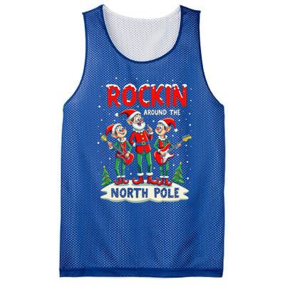 Chritstmas Rockin Elves Band : Rockin Around The North Pole Gift Mesh Reversible Basketball Jersey Tank