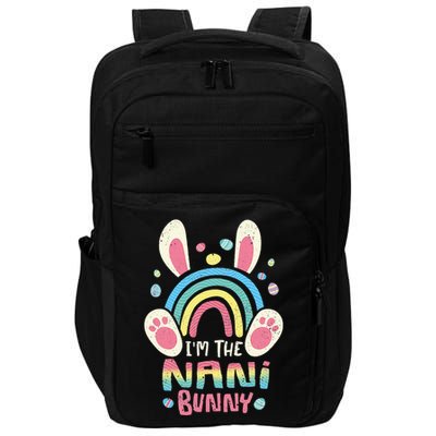 Cute Rainbow Easter Eggs Bunny Ears One Hoppy Nani Easter Impact Tech Backpack