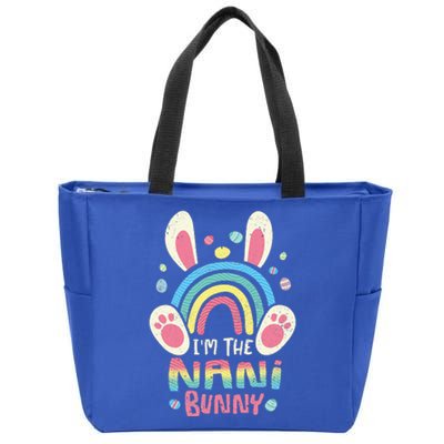 Cute Rainbow Easter Eggs Bunny Ears One Hoppy Nani Easter Zip Tote Bag