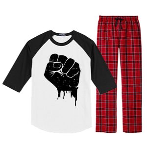 Civil Rights Equality Freedom Justice Fist BLM Power Raglan Sleeve Pajama Set