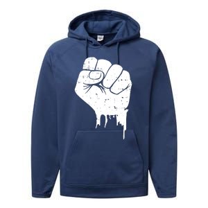 Civil Rights Equality Freedom Justice Fist BLM Power Performance Fleece Hoodie