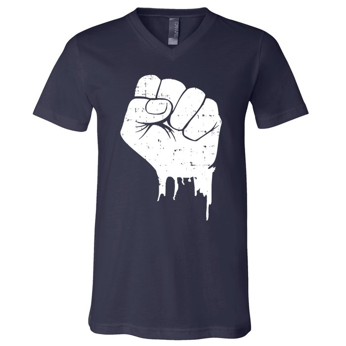 Civil Rights Equality Freedom Justice Fist BLM Power V-Neck T-Shirt