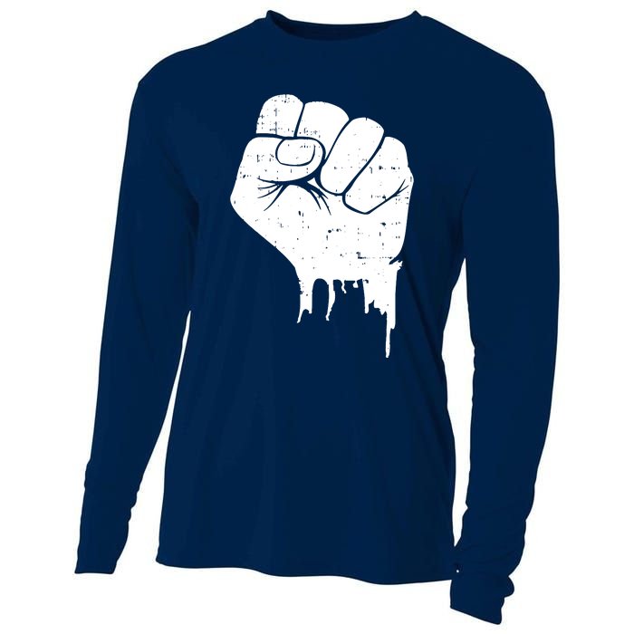 Civil Rights Equality Freedom Justice Fist BLM Power Cooling Performance Long Sleeve Crew