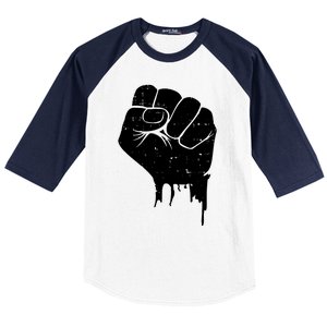 Civil Rights Equality Freedom Justice Fist BLM Power Baseball Sleeve Shirt