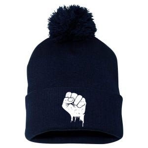 Civil Rights Equality Freedom Justice Fist BLM Power Pom Pom 12in Knit Beanie