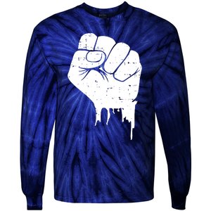 Civil Rights Equality Freedom Justice Fist BLM Power Tie-Dye Long Sleeve Shirt