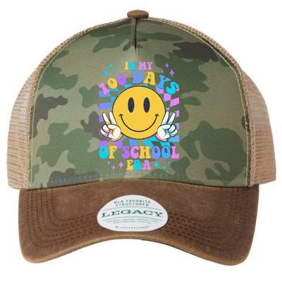 Cute Retro Emoji Smiley In My 100 Days Of School Era Legacy Tie Dye Trucker Hat