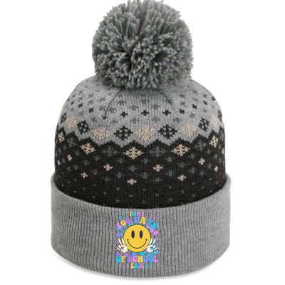 Cute Retro Emoji Smiley In My 100 Days Of School Era The Baniff Cuffed Pom Beanie