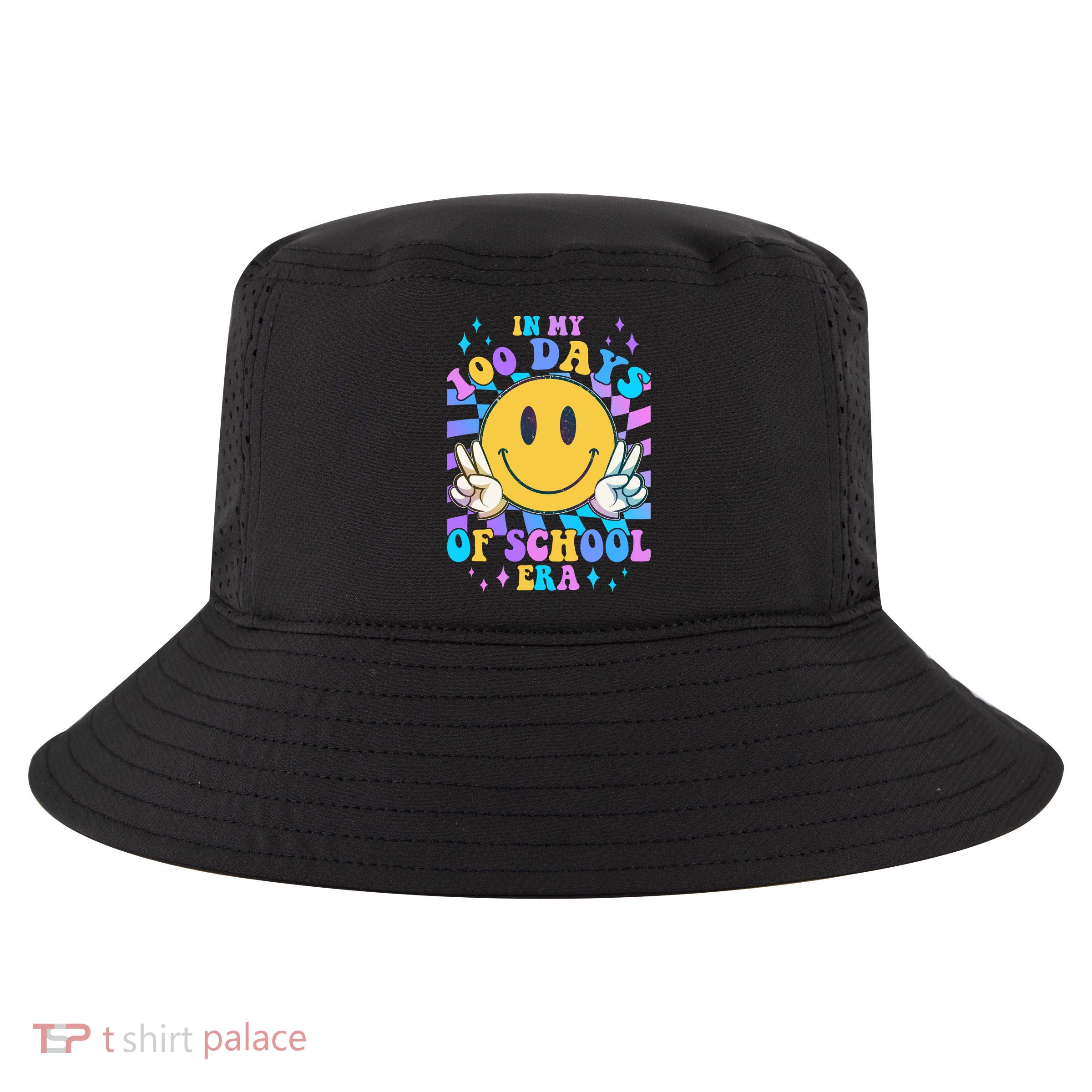 Cute Retro Emoji Smiley In My 100 Days Of School Era Cool Comfort Performance Bucket Hat