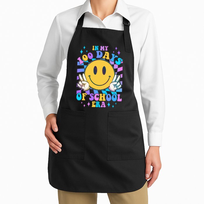 Cute Retro Emoji Smiley In My 100 Days Of School Era Apron
