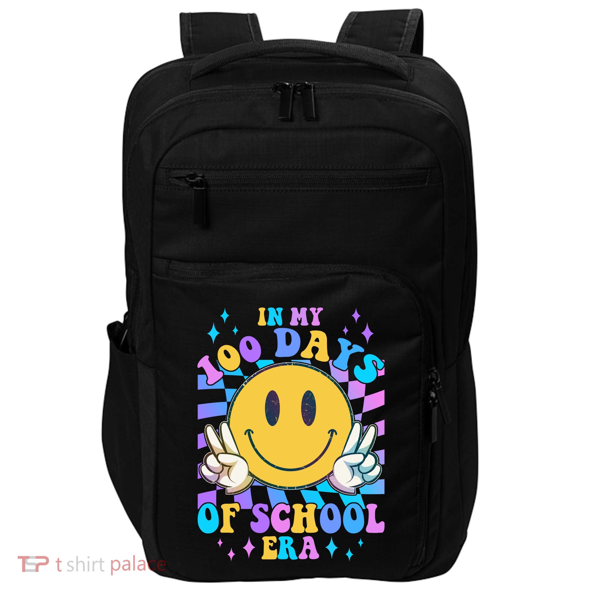 Cute Retro Emoji Smiley In My 100 Days Of School Era Impact Tech Backpack