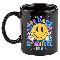 Cute Retro Emoji Smiley In My 100 Days Of School Era 11oz C Handle Ceramic Mug