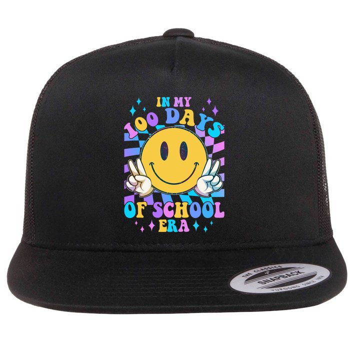 Cute Retro Emoji Smiley In My 100 Days Of School Era Flatbill Hat