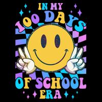 Cute Retro Emoji Smiley In My 100 Days Of School Era Flatbill Hat