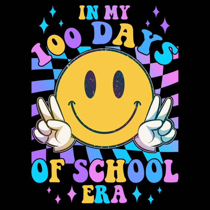 Cute Retro Emoji Smiley In My 100 Days Of School Era Flatbill Hat