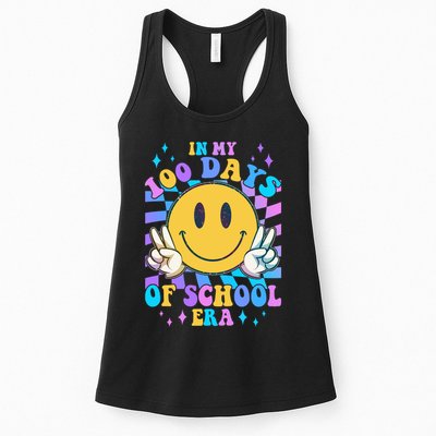 Cute Retro Emoji Smiley In My 100 Days Of School Era Womens Tank Top