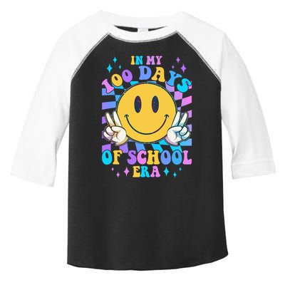 Cute Retro Emoji Smiley In My 100 Days Of School Era Toddler Fine Jersey T-Shirt