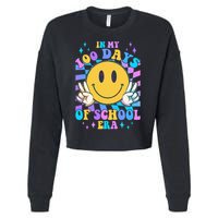 Cute Retro Emoji Smiley In My 100 Days Of School Era Cropped Pullover Crew