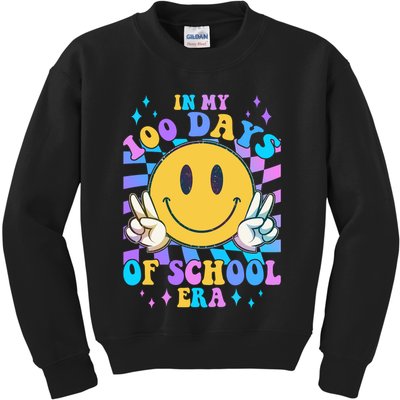 Cute Retro Emoji Smiley In My 100 Days Of School Era Kids Sweatshirt