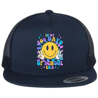 Cute Retro Emoji Smiley In My 100 Days Of School Era Flat Bill Trucker Hat