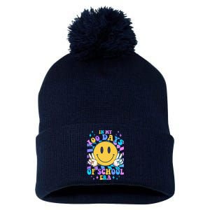 Cute Retro Emoji Smiley In My 100 Days Of School Era Pom Pom 12in Knit Beanie