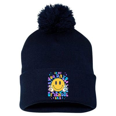 Cute Retro Emoji Smiley In My 100 Days Of School Era Pom Pom 12in Knit Beanie