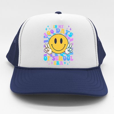 Cute Retro Emoji Smiley In My 100 Days Of School Era Trucker Hat