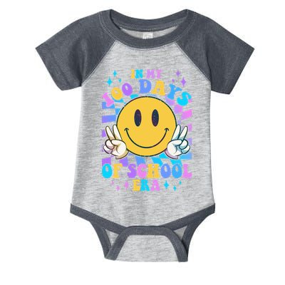 Cute Retro Emoji Smiley In My 100 Days Of School Era Infant Baby Jersey Bodysuit